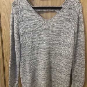 EVRI Women's V-Neck Sweater in Heather Gray